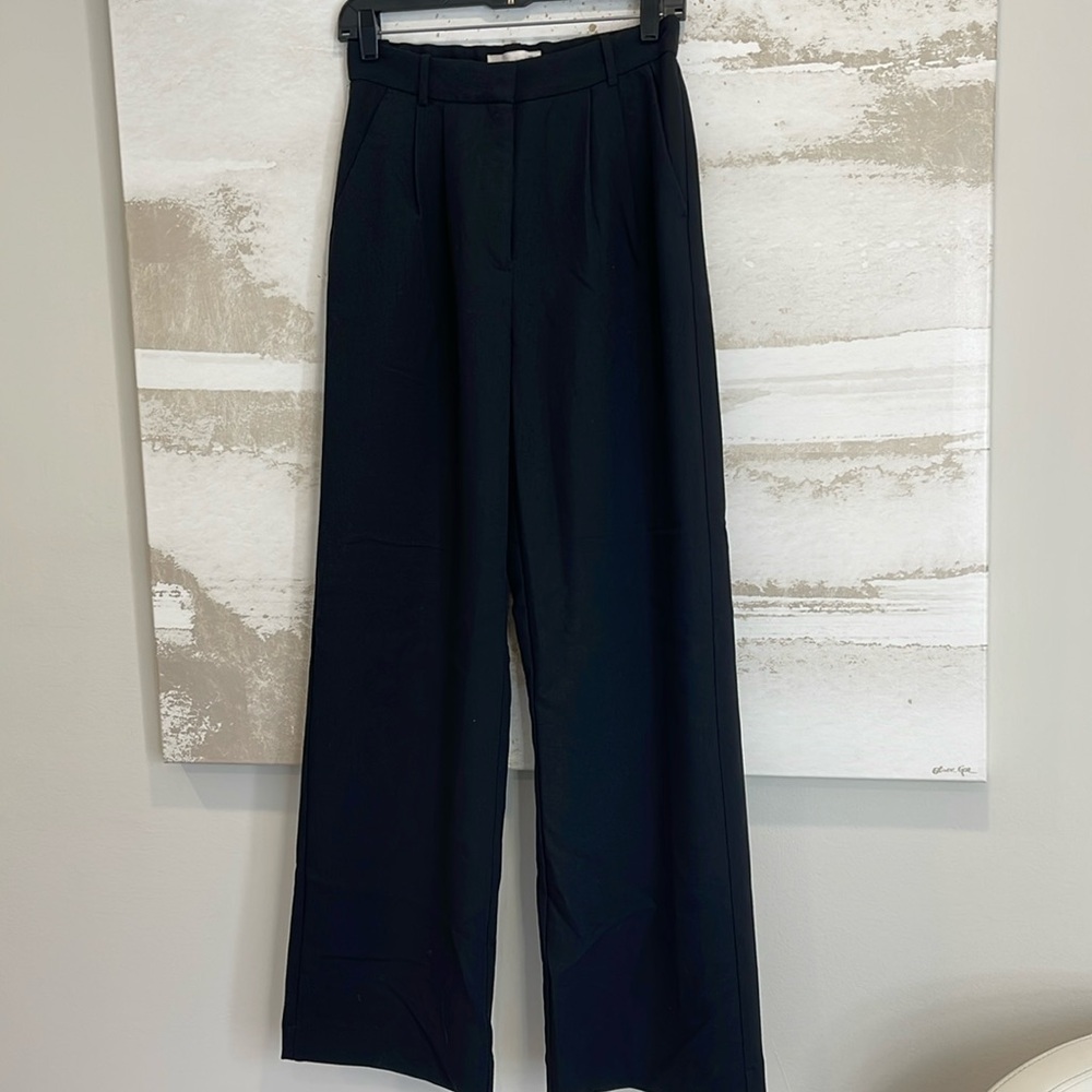 Abercrombie & Fitch Black Wide-Leg Trousers